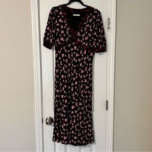Boden Cherry and Bird Midi Dress